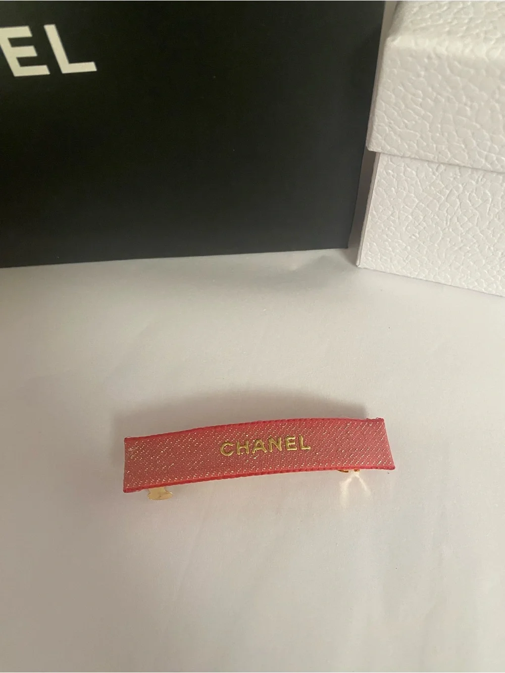 CHANEL Ribbon French Barrette